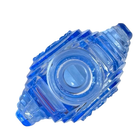 Art Deco Sapphire Czech Crystal Perfume Bottle - Picture 11 of 16